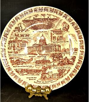 1922.  Vernon Kilns Vintage Missouri  Commemorative Plate 10 Inch